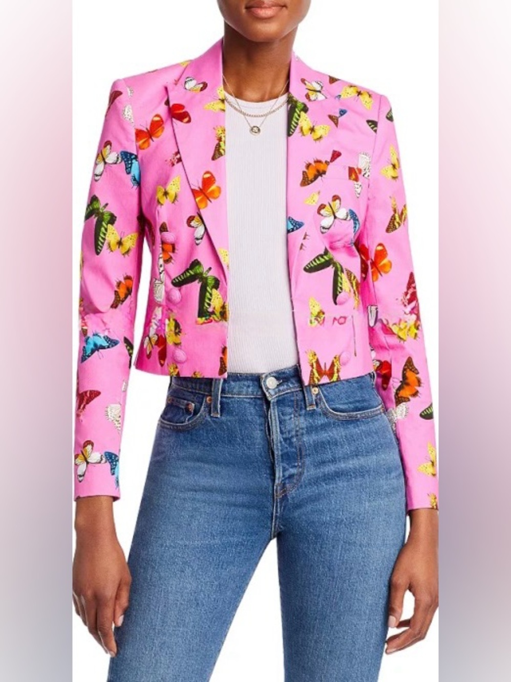 L'AGENCE Inez Butterfly Cropped Blazer